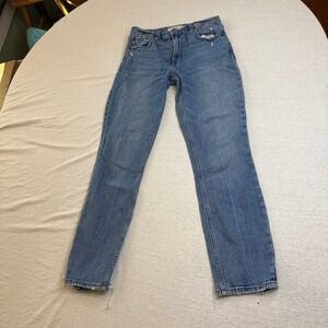 Abercrombie Fitch The Skinny High Rise Jeans Distressed Hem Size 27